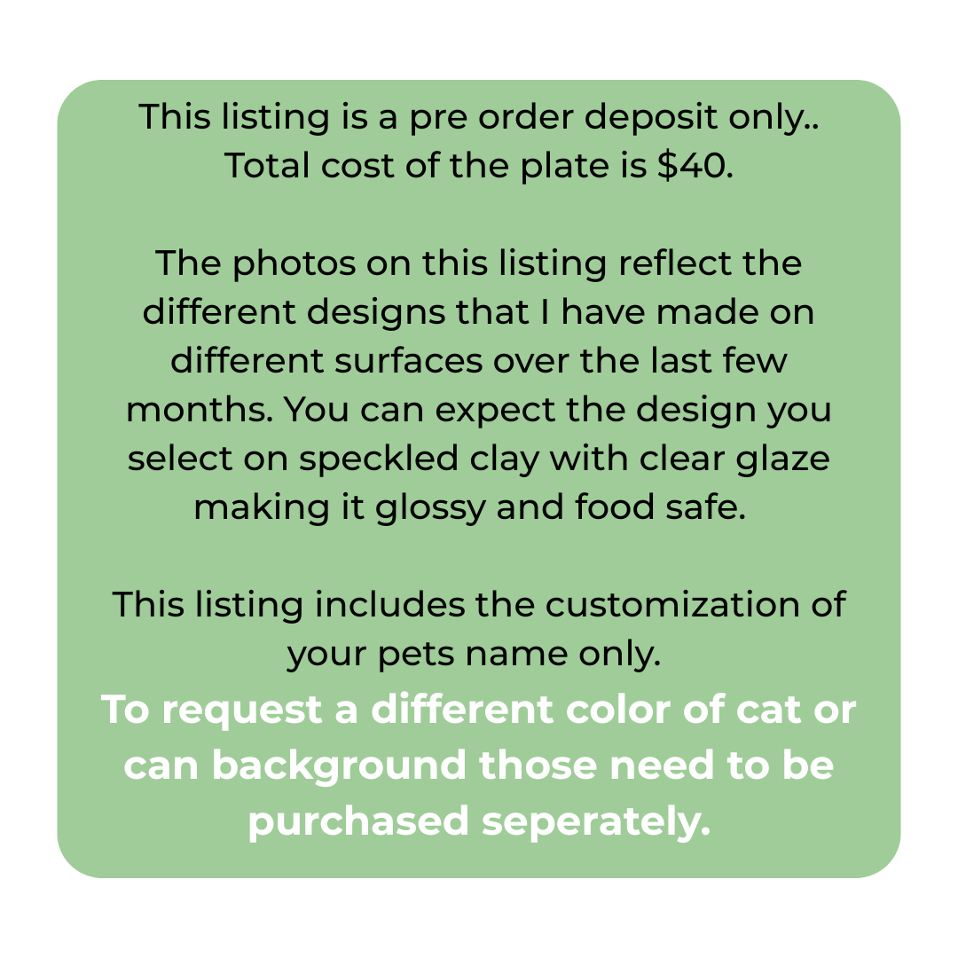 CUSTOM Pet BOWL (Deposit only)